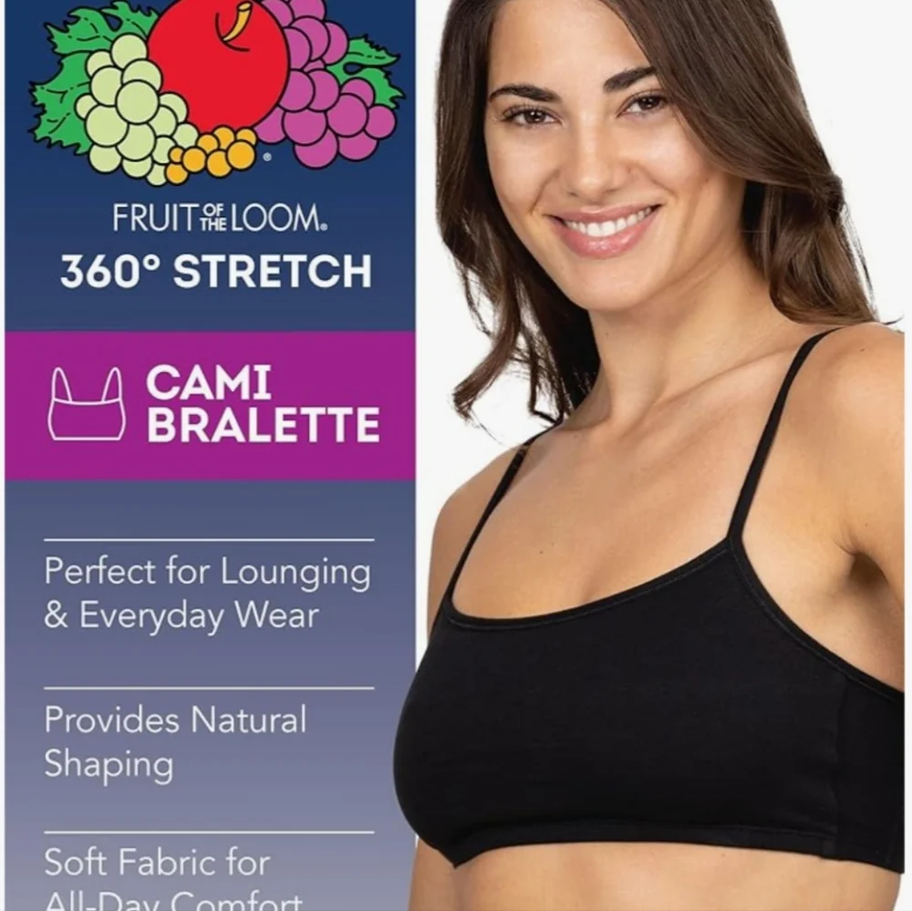 Fruit Of The Loom Spaghetti Strap Sports Bras Size 42 White Gray Blue Value Pack - Picture 6 of 8